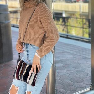Multi-color mini-tote handbag